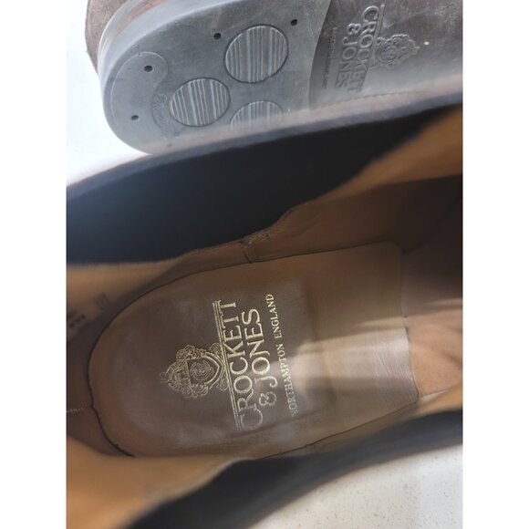 Crockett & Jones UK Sz 8.5 E Brown Roughout Suede Mens Chelsea
